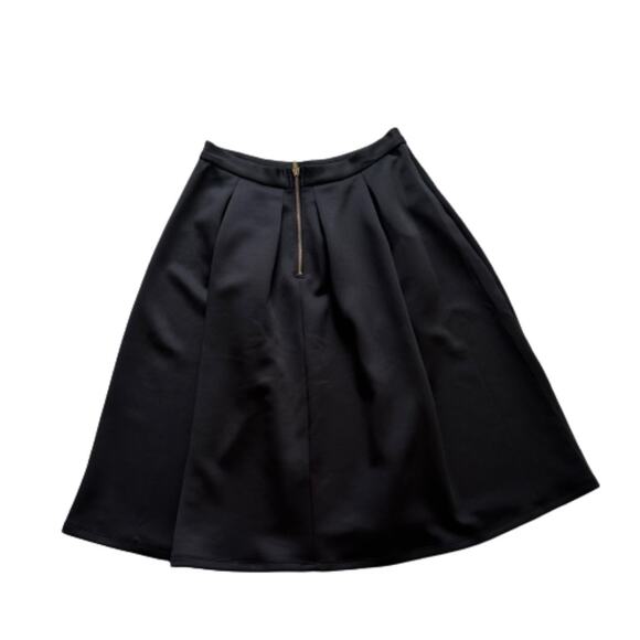 Chelsea & Theodore Skirt Black Inverted Pleat Scuba Midi Skirt Size 10 - Picture 6 of 11